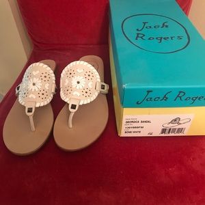 Jack Rogers Georgica bone white leather sz 7